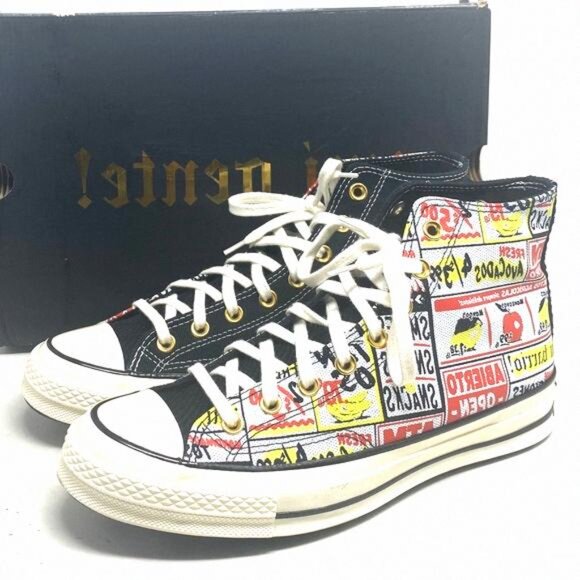 Converse Chuck 70 High Top Canvas Shoes Black Multi 171572C Skate Size Men's - Picture 2 of 10